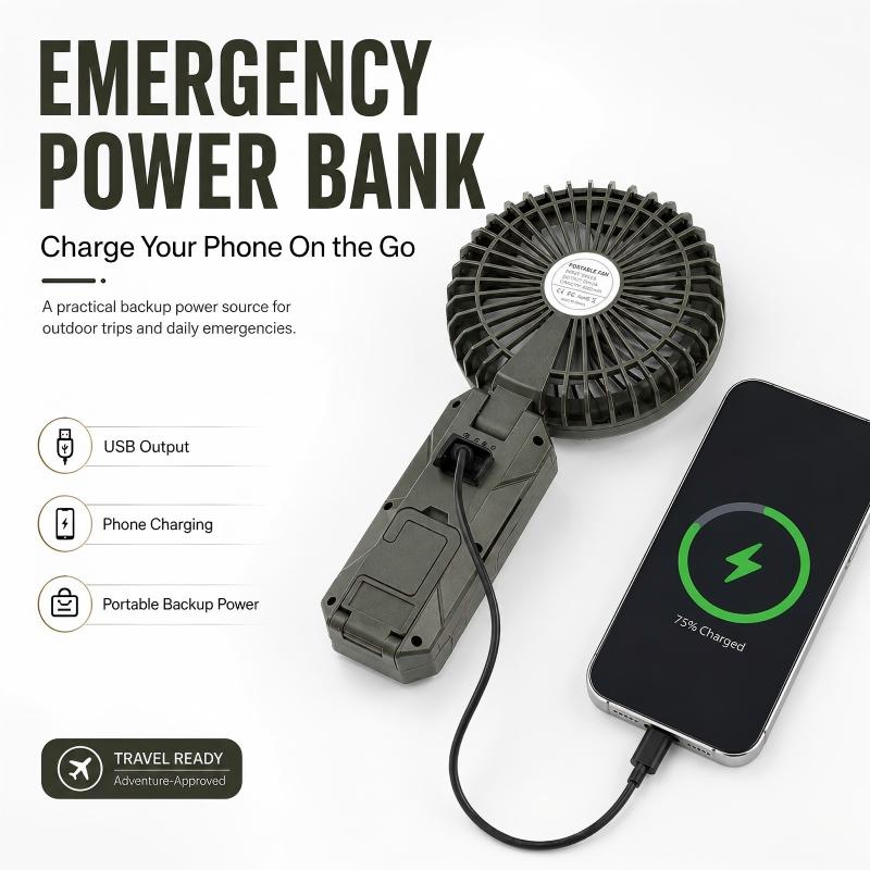 Handheld Fan with Flashlight